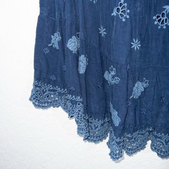 Johnny Was Navy Eyelet‎ Cupra Summer Dress Size Small - Picture 2 of 7